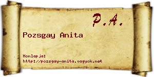 Pozsgay Anita névjegykártya