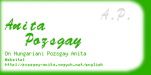 anita pozsgay business card